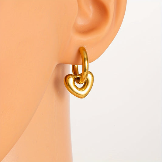 Elara Heart Earrings - 18K Gold Plated