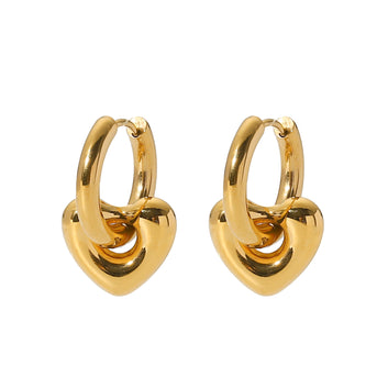 Elara Heart Earrings - 18K Gold Plated