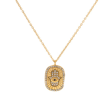 Hamsa Necklace - 18K Gold Plated