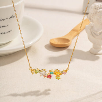 Myra Color Necklace - 18K Gold Plated