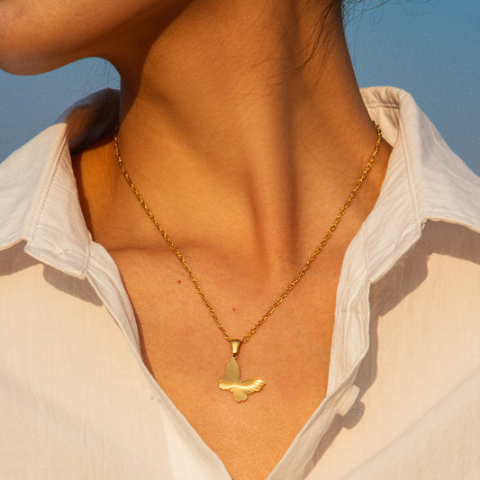 Butterfly Necklace - 18K Gold Plated