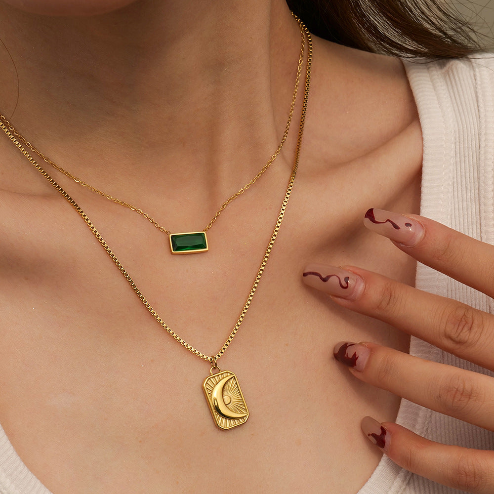 Emerald Celeste Necklace - 18K Gold Plated