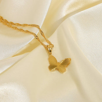 Butterfly Necklace - 18K Gold Plated