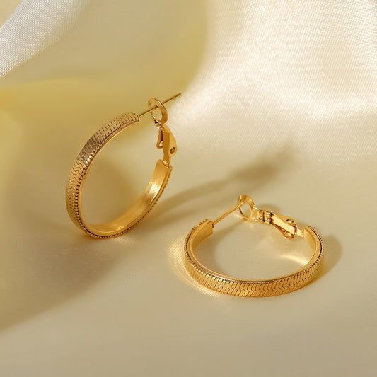 Herringbone Earring - 18K Gold Plated