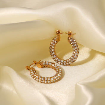 Diana Diamond Earring - 18K Gold Plated